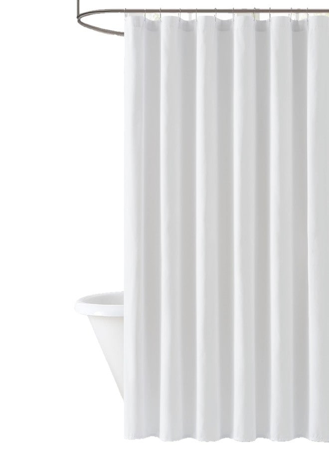 TRULY SOFT Everyday White Shower Curtain, Solid Color Themed, Oeko-TEX Certified - Image 2